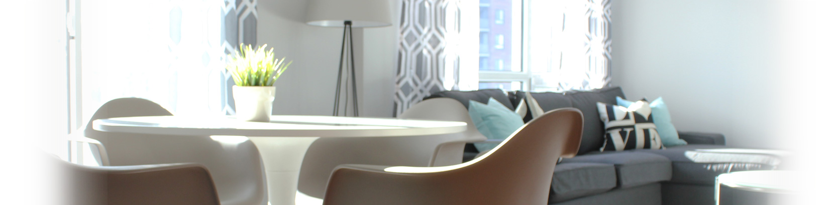White table with modern chairs